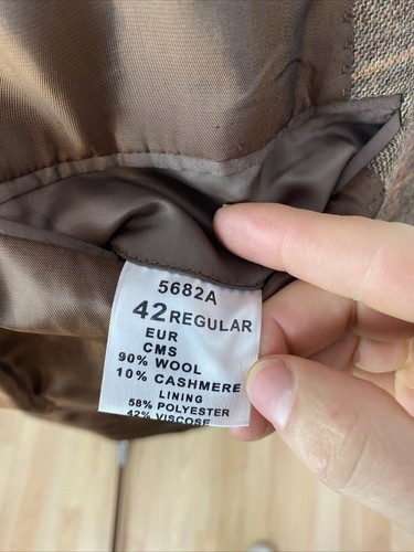 Chaqueta Blazer BROOK TAVERNER Para Hombre Tweed Lana Cuadros Ventana HACKING (42R) - Imagen 17 de 18