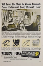 1952 Print Ad Westcraft Professional Quality Tools Western Auto Stores KC,MO