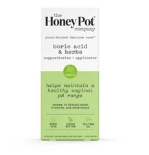 Lot Of 3 - The Honey Pot Company Vaginal Suppositories Applicator 14 Ovules