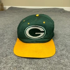 Vintage Green Bay Packer Mens Hat Snapback Green Gold Big Logo Football KMG NFL