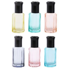 6pc Glass Empty Bottle Roller Bottle Perfume 6ml Refillable Essential Oil Bottle