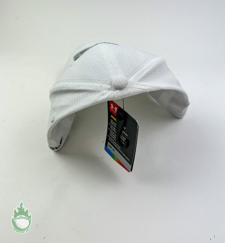 New w/ Tags Under Armour Men's M/L Fitted Golf Hat White UPF 30 Breathable - Picture 5 of 8