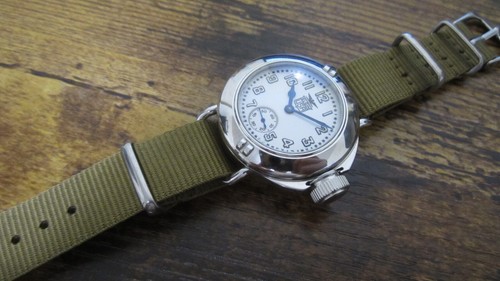 WW1 ELGIN MILITARY WATCH WITH RE-PRODUCTION DEPOLLIER WATCH WATER PROOF CASE