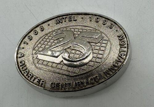Vintage Intel Paperweight Paper Weight 25 years of innovation rare 1968-1993