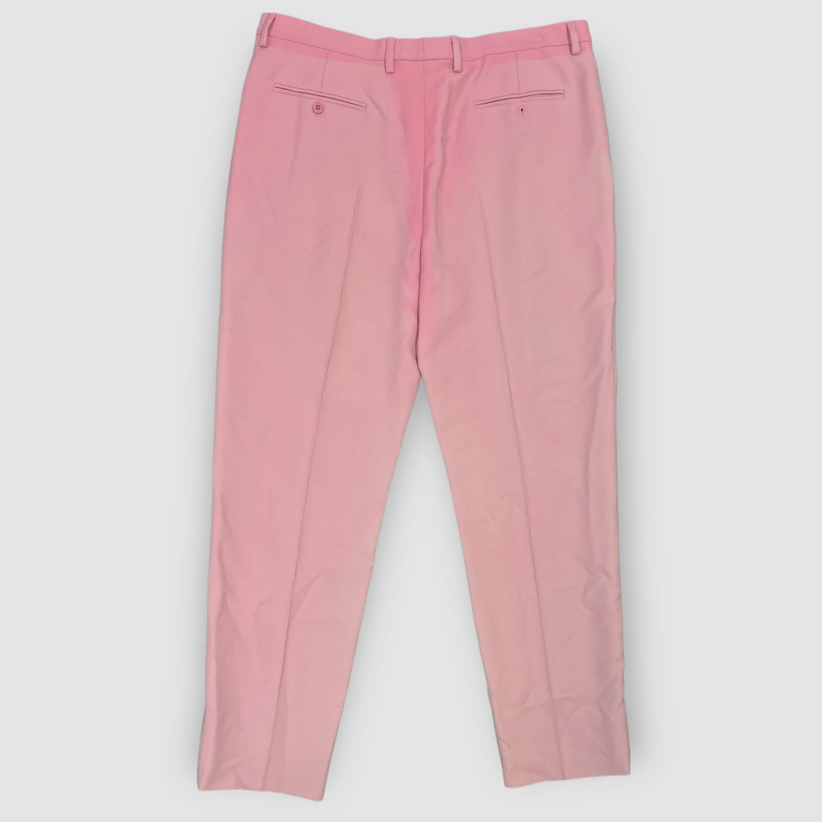 Pantaloni dritti Saint Laurent da uomo 36 W 29 L rosa in lana a pieghe $1550