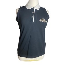 VTG 90s Harley Davidson Embroidered Eagle Tank 1/4 Womens Sz XLButton Collard