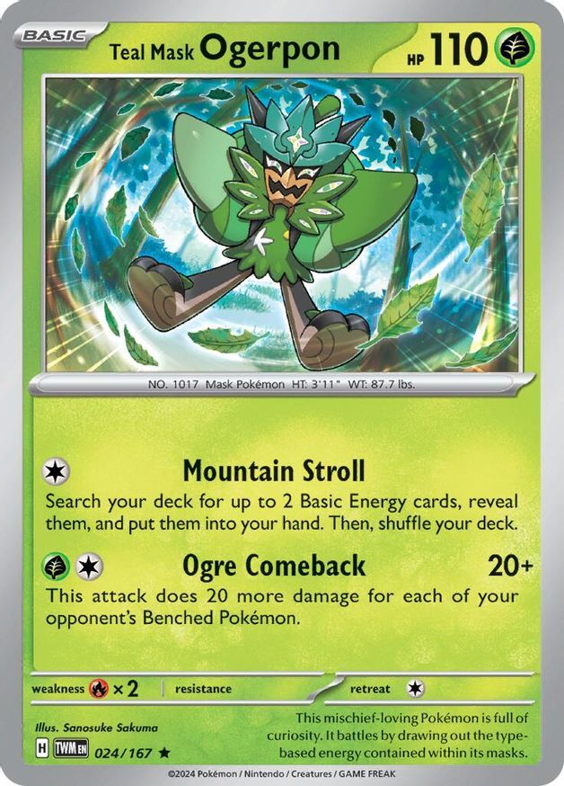 Pokemon Teal Mask Ogerpon (24/265) Twilight Masquerade LP HOLO