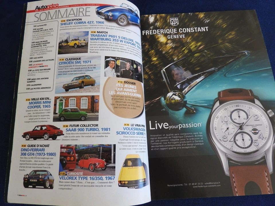 revue auto retro n°348 cobra 427 /Saab 900 turbo / citroen SM /Dino 308 GT/4 - Photo 2/4