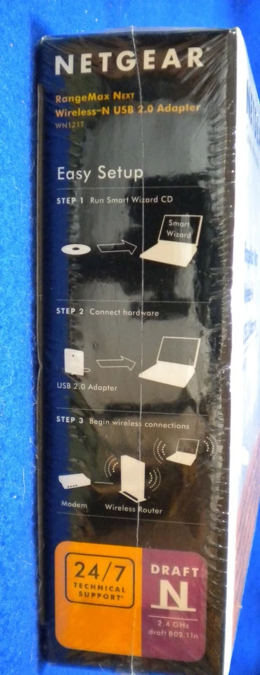 NETGEAR WN121T RangeMax Next Wireless-N Adapter IEEE 802.11b/g, Up to 300Mbps W - Image 3 of 4