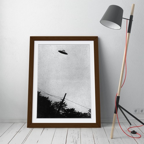 SUPPOSED ALIEN UFO OVER NEW JERSEY VINTAGE -FRAMED WALL ART PAPER PRINT POSTER - Picture 5 of 10