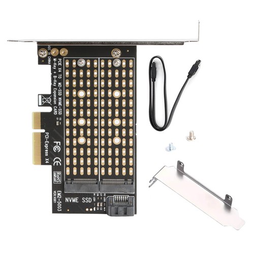 Dual-Protocol 8Gbps Adapter Card W/SATA Cable For PCI-E/NVME/SATA/M.2 SSD - Afbeelding 5 van 10