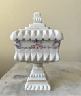 Vintage Westmoreland Milk Glass Wedding Bridal  Cake Box Covered Candy Dish