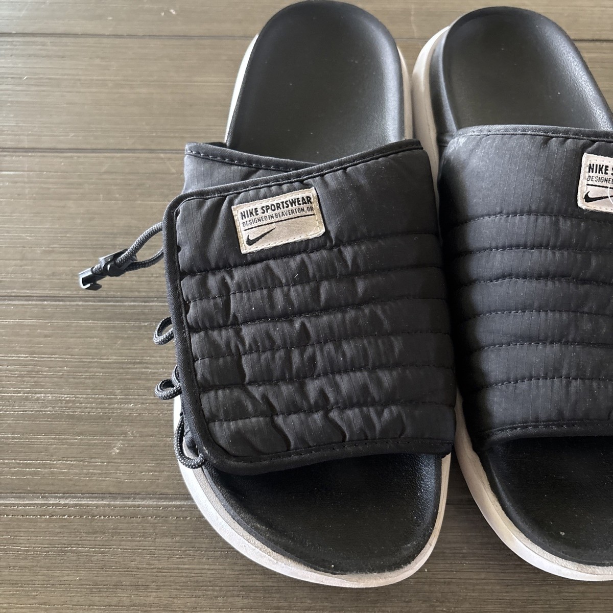 Nike Asuna 2 Slides Men's Size 13 Black White Beach Sandals