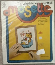 VTG Mosette 1973 Craft Master Crushed Stone Craft Kit #20603 CAT Havin' a Ball