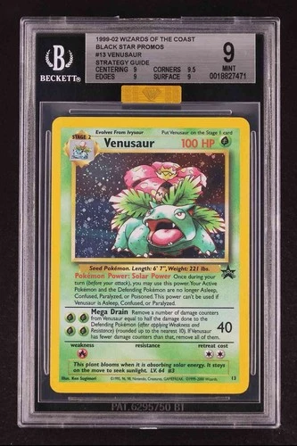 MBA GOLD DIAMOND - 2000 Pokémon Venusaur Holo 13/53 BGS 9 WOTC Black Star Promo