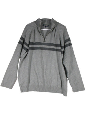 Bowen & Wright Mens Front Zip Pullover Sweater Long Sleeve Size XL Gray