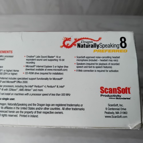 DRAGON NATURALLY SPEAKING 8 PREFERRED SPEECH RECOGNITION SOFTWARE - NEW RARE - 第 11/14 張圖片