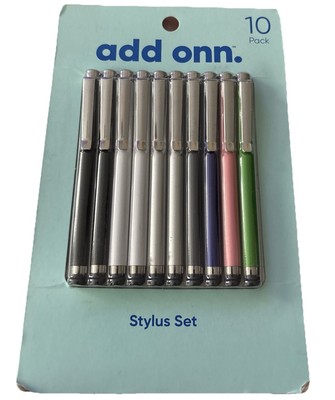 10 Pack Stylus Set by Add On. Multicolor Lightweight Anti-Scratch Brand New