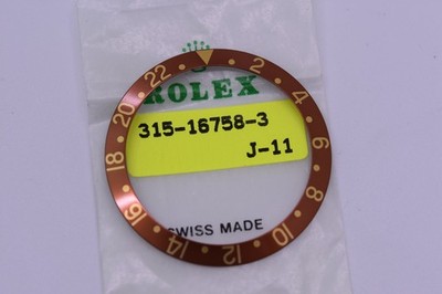 Vintage Rolex GMT Master Root Beer Bezel Insert NOS New Mint 16758 Gold