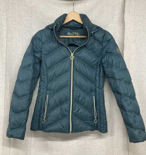 Michael Kors Packable Down Fill Puffer Jacket/Coat Dark Green Women XS - Picture 1 of 11