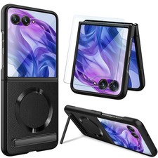 Leather Magnetic Case for Motorola Razr Ultra 2026/2025 with Built-in Screen ...
