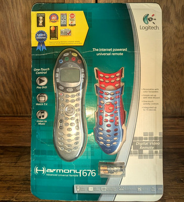 NEW NOS Sealed LOGITECH HARMONY 676 Universal REMOTE W/ Blue & Red Faceplates