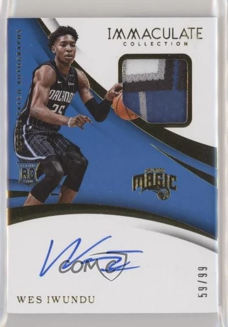 2017-18 Panini Immaculate 59/99 Wes Iwundu #139 RPA Rookie Patch Auto RC