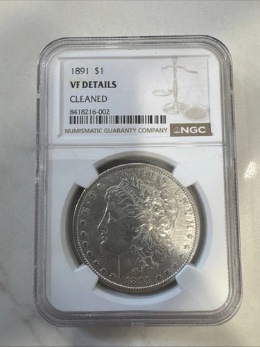 1891 morgan silver dollar $1 NGC VF Details Cleaned