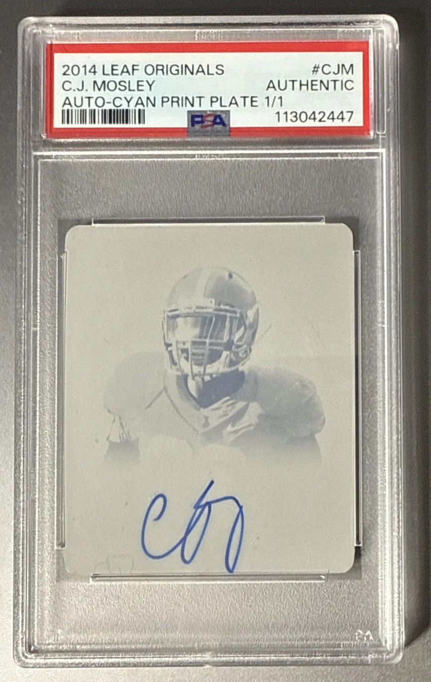 CJ Mosley Leaf Originals Autograph #CJM Cyan Printing Plate 1/1