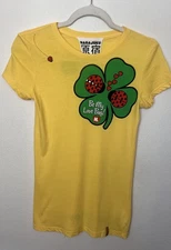 Harajuku Lovers “Be My Love Bug” Graphic Print T-Shirt Sz Small Yellow