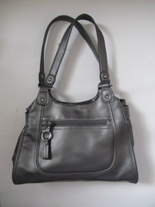 Women's Croft & Barrow Casual Pewter Silver Double Strap Handbag Purse