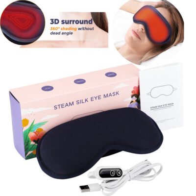 Heated Eye Mask for Dry Eyes Hot Electric USB Warm Compress Heating Pad for Eyes