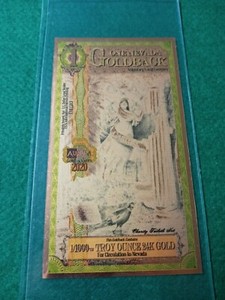 Faded "misprint" 2020 Nevada Goldback Note 1 Single ! NM/mint