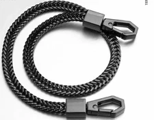 STAINLESS STEEL BIKER KEYCHAIN 16” Black Snake Link Chain Wallet Punk Trucker