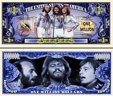 Bee Gees Pop Band Commemorative Million Dollar Bills x2 Barry Robin Maurice Gibb