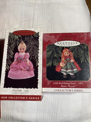 2 hallmark keepsake madam alexander ornament cindarella & little red riding Hoo