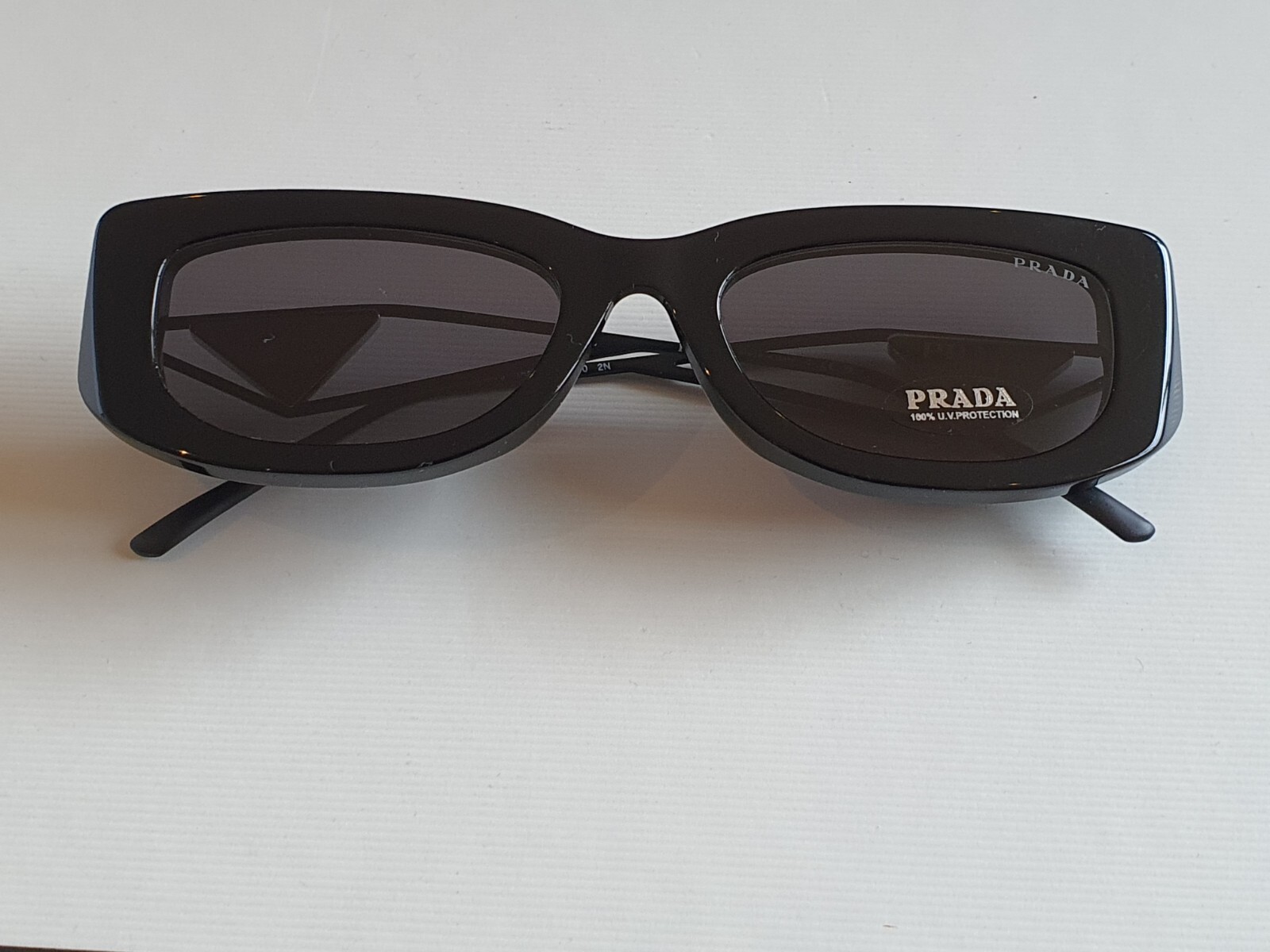 Prada Sunglasses Black Rectangular Acetate Metal … - image 4