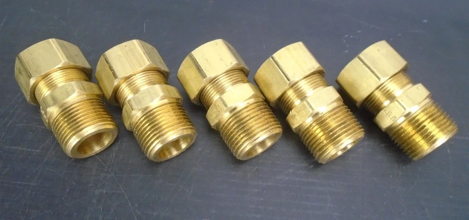 Lot of 5 - PARKER - 68C-12-12 Brass Fitting Male Connector 3/4" Pipe Size (NEW) - Image 3 of 4