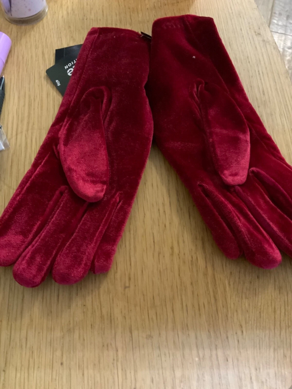 Cejon Womens Gloves Velvet Gloves Red S/M