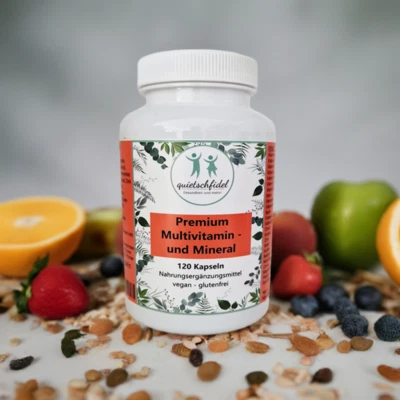 QUIETSCHFIDEL GESUNDHEIT UND MEHR GMBH Premium Multivitamin und Mineralien 120 Kapseln - Qualität aus Deutschland