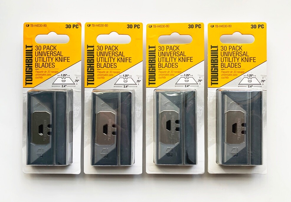 ToughBuilt 120-Pack Utility Knife Blades 4x30ct Heavy Duty Replacement Blades