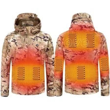 Winter Electric Heating Jacket Men Women USB Smart Heated Jackets Hooded Heat