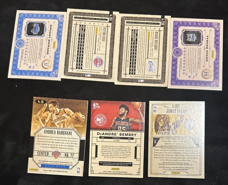 Lote de 7 cartas parche jersey NBA RC RPA ALL GOLD STANDARD, GEMA VARIOS COLORES 10 pote Foto 2 de 4