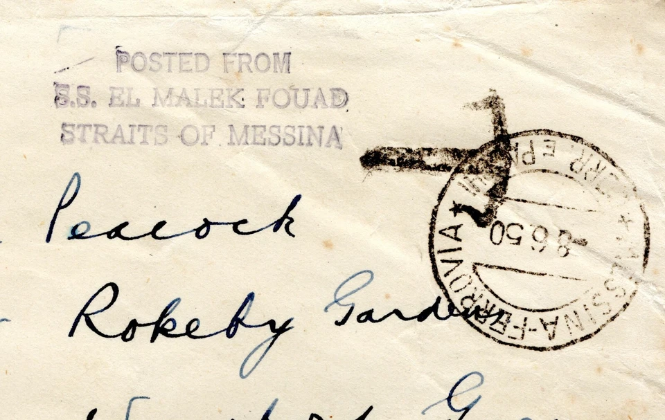 ITALY Maritime BOTTLE MAIL Cover STRAITS MESSINA Malek Fouad 1950 Contents Q16d - Image 3 of 4