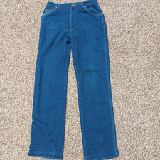 Vintage Lee Jeans Size 16 Long Made in USA Blue Pants Lee Dark Denim Waist 32x33