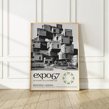 Montreal International Expo 67 Exhibition Poster, Habitat 67, 24"x36", No frame
