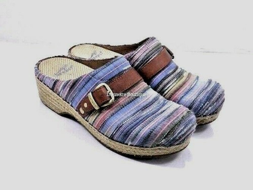 Dansko Mulas Zuecos Multi Rayas Tela Yute/tamaño envuelto EUR 39 US 8.5 Muy  Buen Estado Usado | eBay