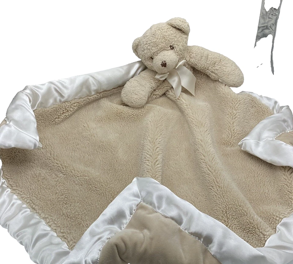 Edgehill Collection BEAR LOVEY 大号毛绒婴儿安全毯缎面装饰 Gund — 第 2/4 张图片