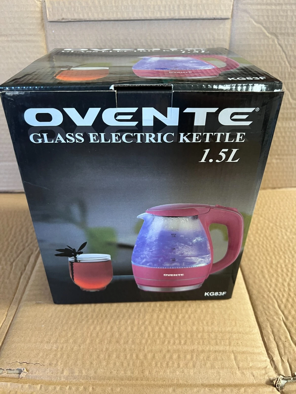 Ovente 1.5 Liter BPA Free Glass Cordless Electric Kettle