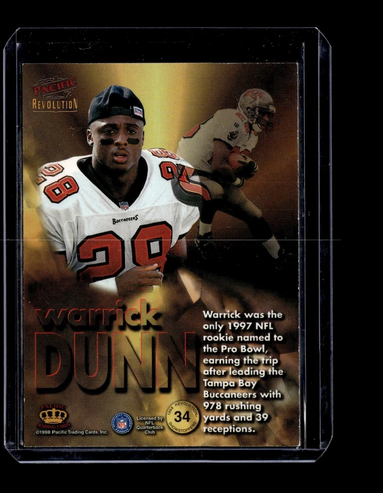 1998 Pacific Revolution Showstoppers Red #34 Warrick Dunn - Image 2 of 2